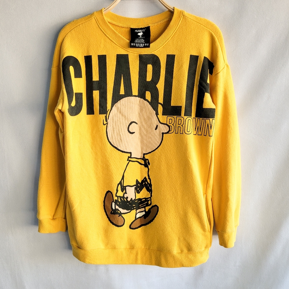Peanuts Charlie Brown Logo Pullover W/ Pockets Women's Size M